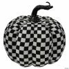 Northlight 6.5" White and Black Plaid Fall Harvest Tabletop Pumpkin