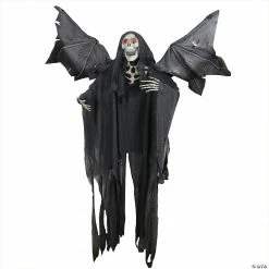 Northlight 66" Pre-Lit Black and Red Sonic Skeletal Reaper with Wings Halloween Decor