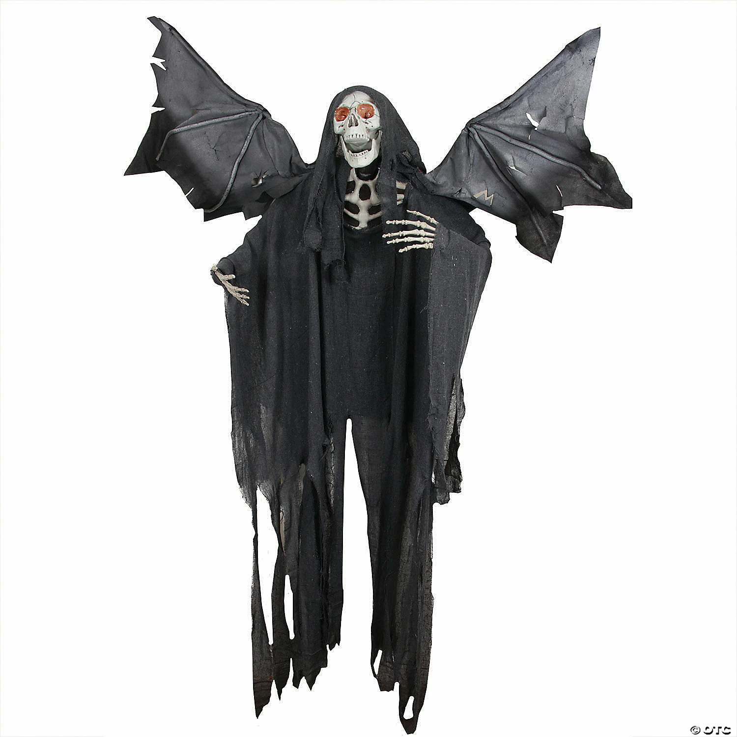 Northlight 66" Pre-Lit Black and Red Sonic Skeletal Reaper with Wings Halloween Decor