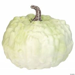 Northlight 7.5" White Textured Pumpkin Fall Halloween Statue