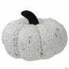 Northlight 7" Ivory Knitted Fall Harvest Tabletop Pumpkin