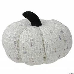Northlight 7" Ivory Knitted Fall Harvest Tabletop Pumpkin