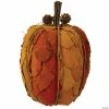 Northlight 9.75" Orange and Brown Fall Harvest Tabletop Pumpkin