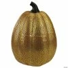 Northlight Orange and Gold Diamond Patterned Halloween Pumpkin Tabletop Decoration