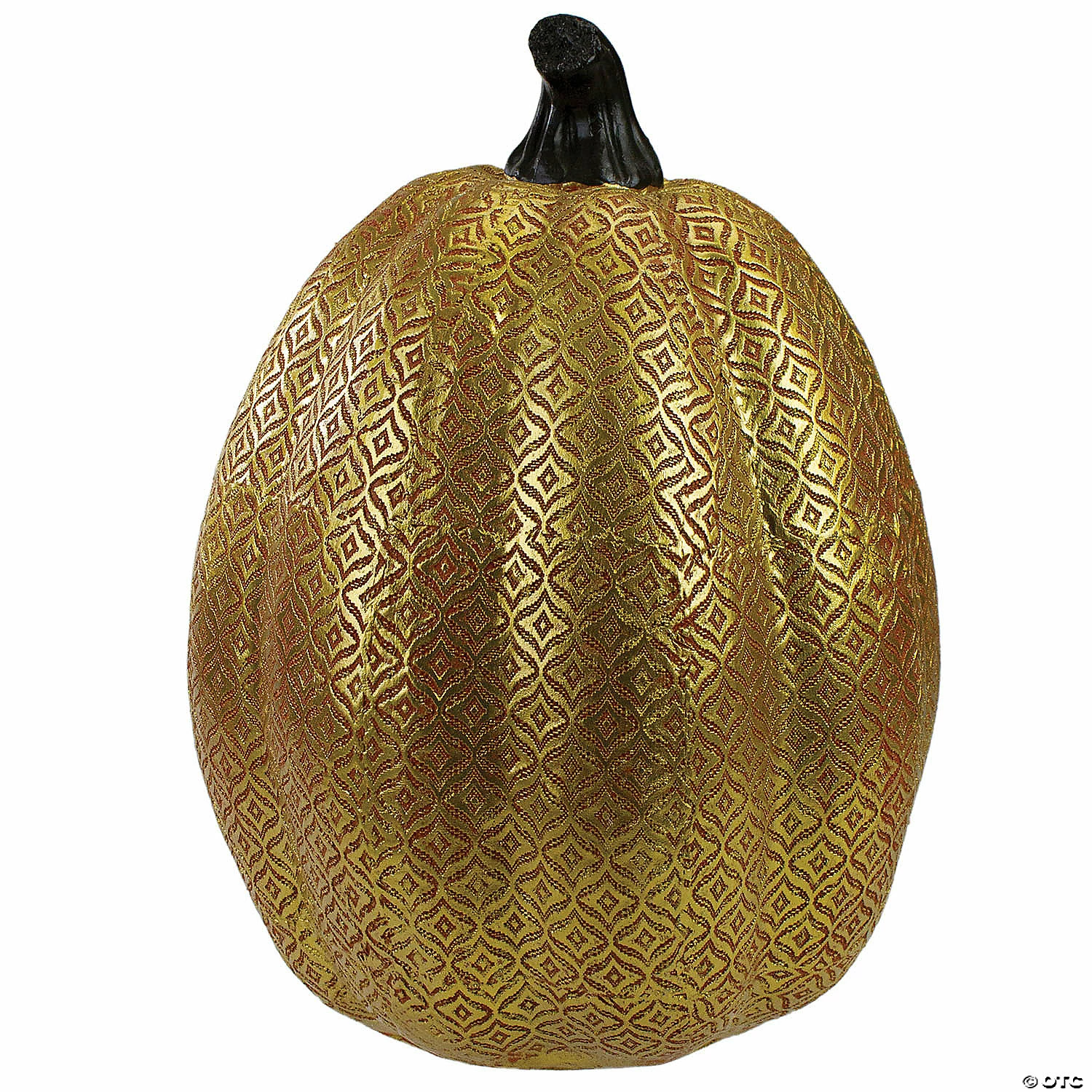 Northlight Orange and Gold Diamond Patterned Halloween Pumpkin Tabletop Decoration - Image 4