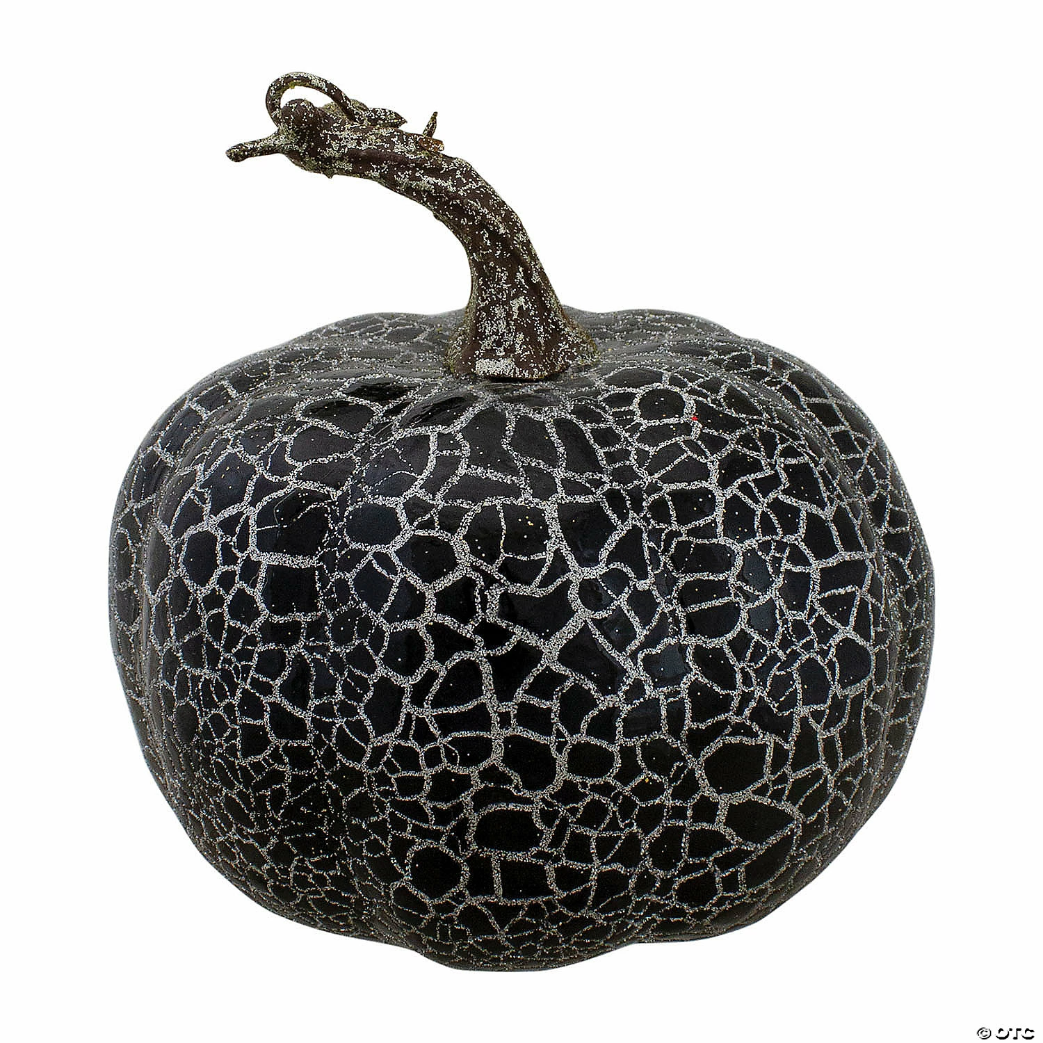 Northlight Set of 2 Black and Beige Fall Harvest Tabletop Pumpkins With a Brown Stem 5" - Image 3