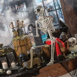 Posable Pirate Skeleton Halloween Decoration