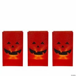 Set of 3 Jack-O-Lantern Halloween Luminary Pathway Markers - 5ft Black Wire
