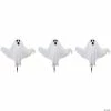 Set of 3 Lighted White Ghost Halloween Lawn Stakes