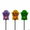 Set of 3 Tombstone Halloween Pathway Markers - 3.5ft Black Wire