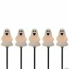 Set of 5 Ghost Shaped Halloween Pathway Markers - 3.75ft Black Wire