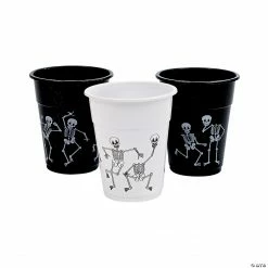 Skeleton Print Plastic Cups - 50 Ct.