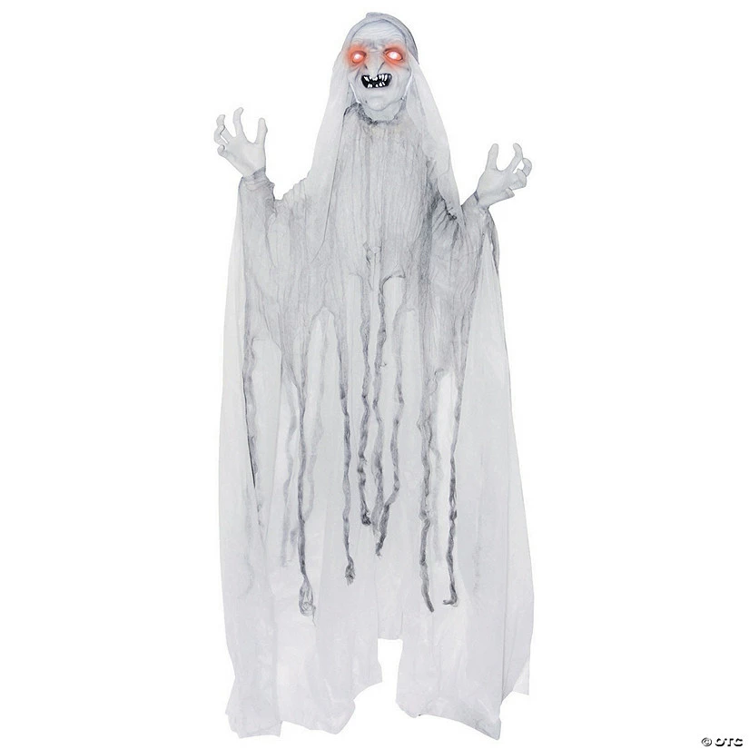 Spinning White Witch Halloween Decoration