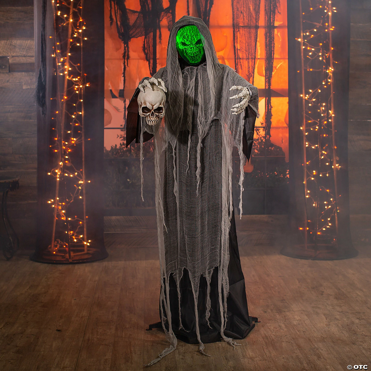 Standing Reaper with Skull Halloween Decoration