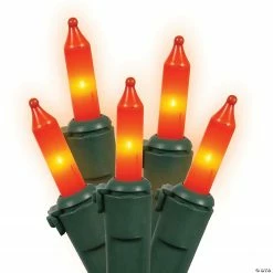 Vickerman 100 Orange Mini Light on Green Wire, 33' Christmas Light Strand